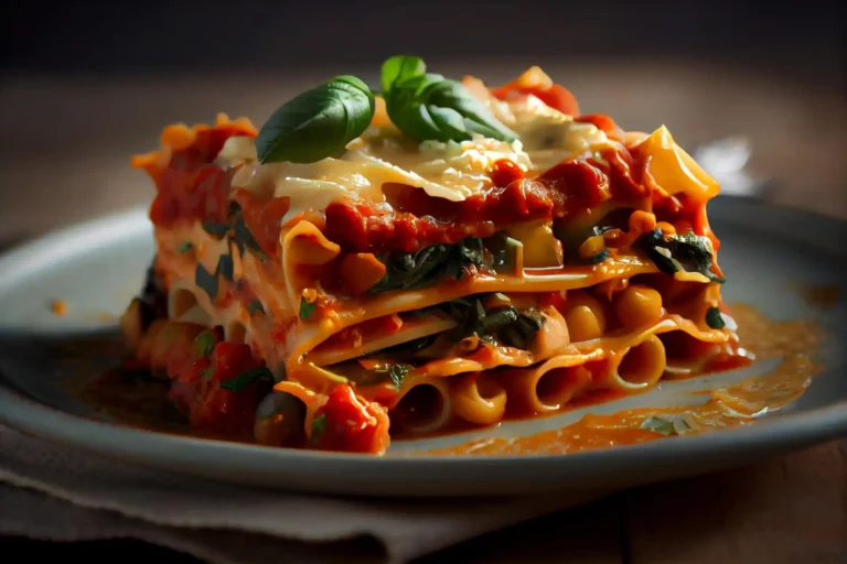 Freshly baked lasagna